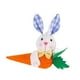 thumbnail image 2 of Adorno colgante de conejo de Pascua: orejas de conejo rosa con zanahoria para jardín y granja. Orejas de conejito azul, 2 of 9