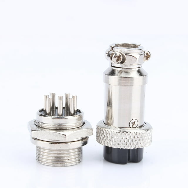 Aviation Plug Connector Aviation Plug And Socket Connector Gx16 Metal Socket Connector Aviation Connector Power Plug Panel Metal Wire Connector 1set GX16 8Pins Screw Type