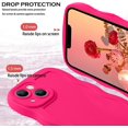 thumbnail image 5 of Designed for iPhone 14 Case, Neon Pink Phone Cover, Cute Curly Wave Frame Shape Slim Soft TPU Gel Rubber Bumper Shockproof Protective Phone Cases 6.1 Inch, Hot Pink, 5 of 17