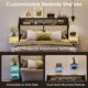thumbnail image 4 of LLXINGS Queen Bed Frame with Horizontal Golden Stripe Storage Headboard&LED Nightstands, Metal Platform Bed with Charging Station, Heavy Duty Metal Slats, No Box Spring Needed, Noise Free(Grey Oak), 4 of 14