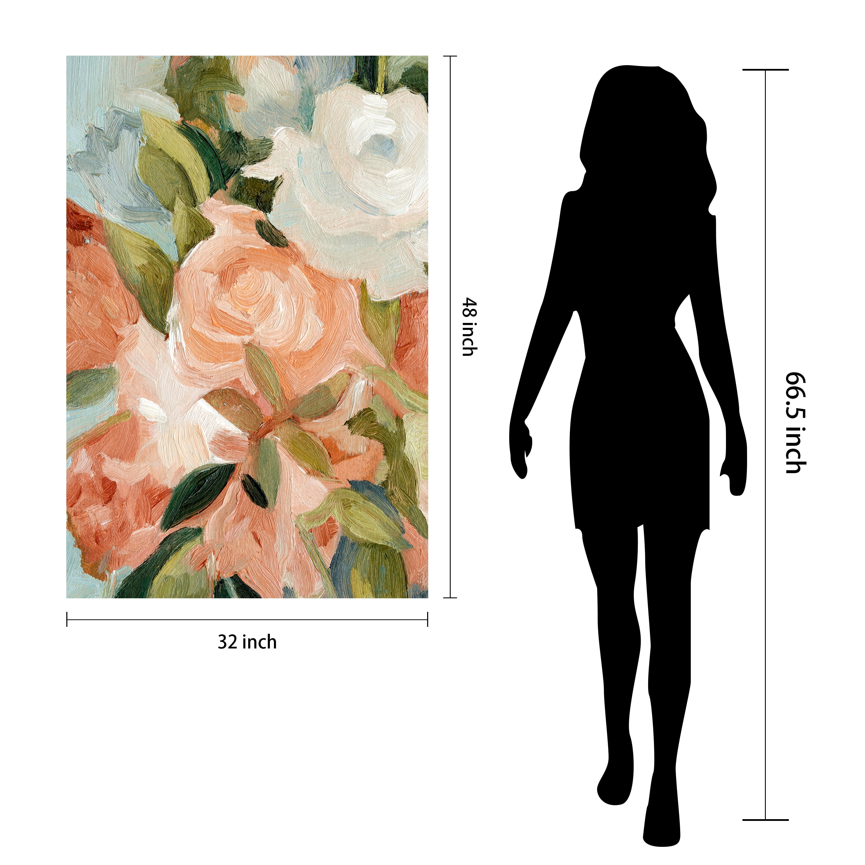 "Floral Harmony II" Bouquet Frameless Free Floating Reverse Printed Tempered Art Glass Wall Art