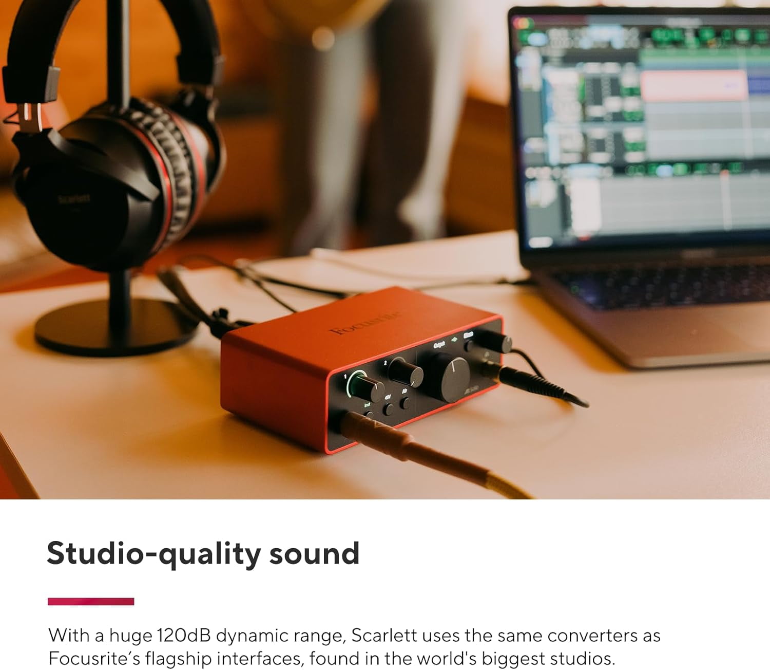 Focusrite Scarlett 2i2 Studio 4th Gen Bundle Portable Isolation Filter Stand Pop Filter