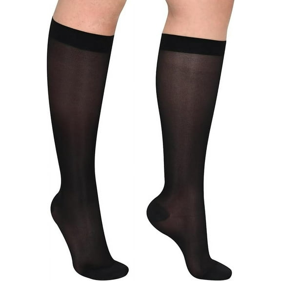 Wukang Closed Toe Sheer Compression Stockings for Women, 15-20 mmHg Knee High Circulation Support Stockings, Graduated Medical Compression Socks for Travel, Flight