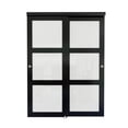 thumbnail image 3 of 60" x 80" Pantry Closet Sliding Doors with Installation Hardware Kit With Circled Handles (Black or White), 3 of 6