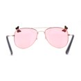 thumbnail image 4 of Kids Size Girls Butterfly Metal Jewel Pin Aviator Sunglasses Gold - Pink, 4 of 4
