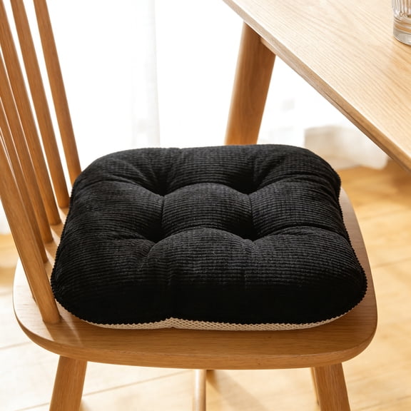 Cushion for Dining Chairs,17.32x16.14 Inch Non-Slip Kitchen Chair Pads with Ties, Squar-Shaped Sponge Chair Cushion for Kitchen Office Outdoor