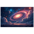 thumbnail image 1 of Galaxy Landscape Backdrop Banner for Events Parties Bedroom Wall Art Cosmic Scene Educational Decoration Space Theme Celestial Classroom Display, 1 of 4