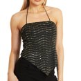 thumbnail image 3 of Mittory Women Sequin Crop Tank Tops Sexy Deep V Backless Halter Body Chain Cami Tops Shiny for Party Night Club, 3 of 8