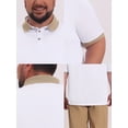thumbnail image 7 of DARING DIVA Men's Contrast Collar Short Sleeves Breathable Polo Shirts XL White, 7 of 7