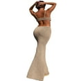 thumbnail image 2 of Women Dress Solid Color Hollow Backless Tight Suspender Long Dress, 2 of 6