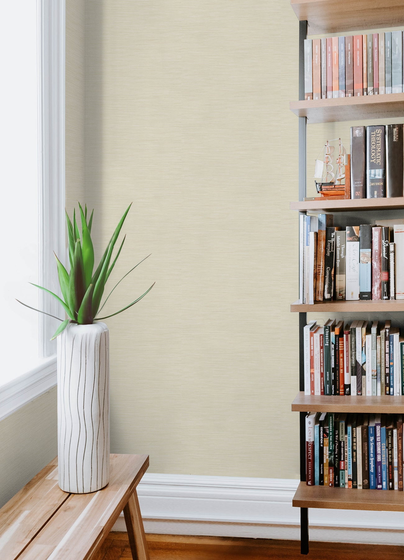 Mr. Kate Stella Grasscloth Peel and Stick Wallpaper