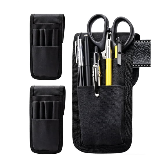 3 Pack Adjustable Belt Pen Holder | Multifunctional Detachable Pencil Pouch | Duty Belt Tool Organizer for Pens, Scissors, Rulers & Office Supplies