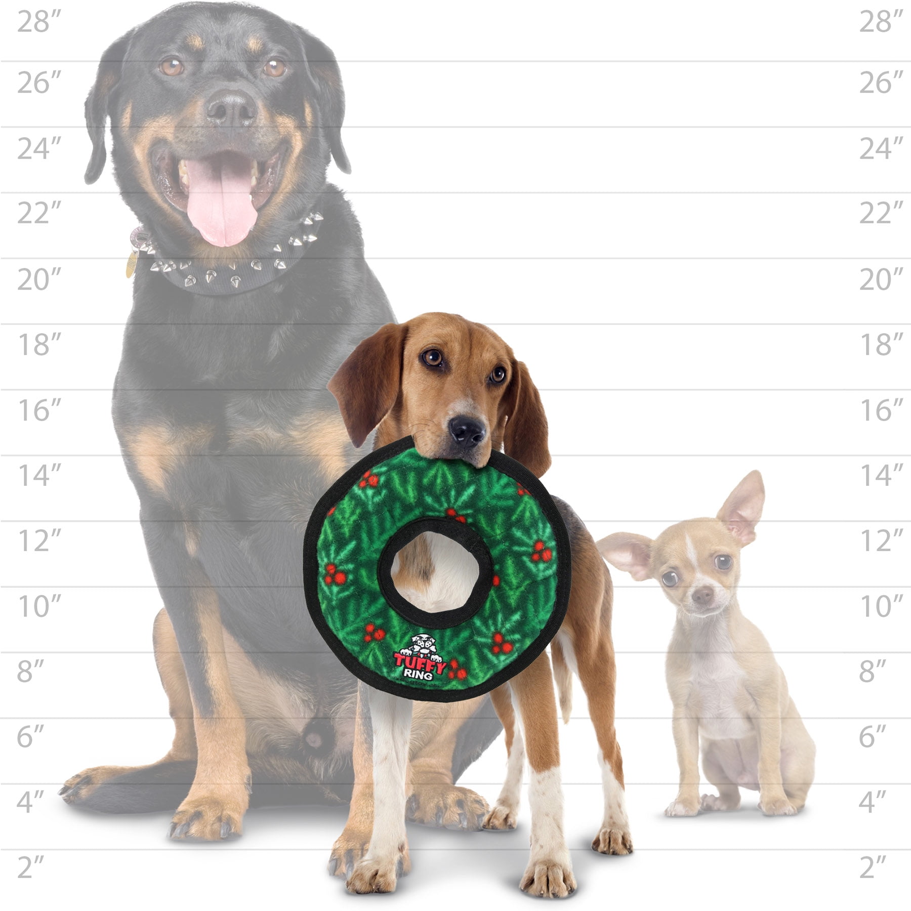 Tuffy Medium Ring Wreath, Durable Plush Squeaky Dog Toy