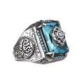 thumbnail image 2 of SmartBy Men Ring Royal Stainless Geometric Shape Lightweight Big Vintage Style Unisex Cubic Zirconia Wide Band Women Circlet Jewelry, 2 of 7