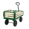 thumbnail image 1 of KFFKFF Pull-Along Wagon for Kids, 39 inch Toddler Wagons with Wooden Panels & Handle, Supports up to 330 lbs, Green, 1 of 9