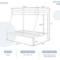 thumbnail image 3 of Costway Twin Over Full Metal Bunk Bed with Integrated Ladder Full-length Guardrail White, 3 of 10