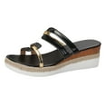 thumbnail image 4 of Womens Espadrilles Platform Wedge Slip on Sandals Fashion Metallic High Heel Dressy Slides for Women, 4 of 7