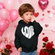 thumbnail image 5 of Sudadera con capucha y estampado de corazón de San Valentín, sudadera de manga larga para niños y niñas, chaqueta para niñas de talla mediana y grande., 5 of 7