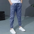 thumbnail image 2 of mgoYE Boys Pants Size 8 Boys' Sweatpants Kids Athletic Jogger Pants with Pockets Drawstring(Dark Blue,5-6 Years), 2 of 8