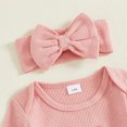 thumbnail image 7 of larppty Nebworn Baby Girl Waffle Knit Romper Long Sleeve Ruffle Butt Onesie Fall Winter Clothes Coming Going Home Outfit, 7 of 7