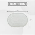 thumbnail image 4 of Better Trends 17" x 24" Oval Shape Bath Mat 100% Cotton Bathroom Rug Water Absorbent Bath Rug Machine Washable (White) Lilly Crochet Collection, 4 of 6