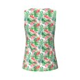 thumbnail image 5 of Picia Flamingo And Monstera Pattern Women's Workout Tank Top,Breathable Activewear,Slim Fit Athletic Top,Versatile Workout Moisture-wicking top-Large, 5 of 9