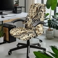thumbnail image 2 of FKELYI Retro Leopard Flower Print Office Chair Cover Removable Computer Chair Slipcover Dustproof Swivel Chair Protector Covers for Boss Chair Armchair, Large, 2 of 6