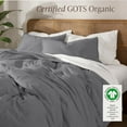 thumbnail image 3 of Bare Home Organic Cotton Jersey Duvet Cover Set with Shams, 2-Piece, Twin/Twin XL, Gray, 3 of 10
