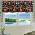 thumbnail image 3 of Valance for Windows,Colorful Mexico Orange Flower Leaves Valances Curtain Rod Pocket Valance for Kitchen Bedroom Living Room Bathroom,Abstract Floral Short Curtains Window Treatment 54x18in, 3 of 9
