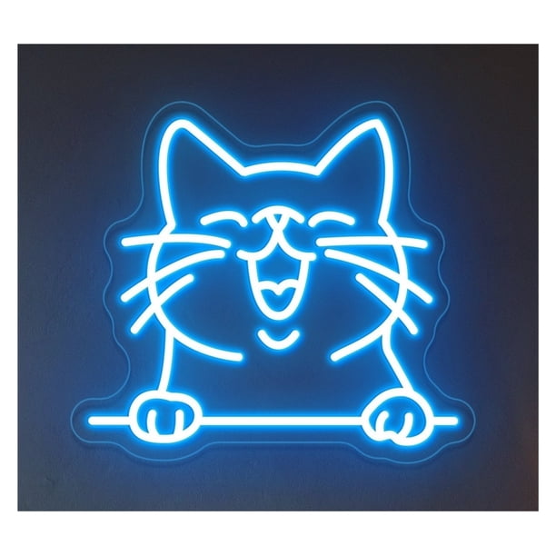 Letrero De Neón LED Con Forma Gato, Ideal Para Decorar La Pared Tu Habitación, El Hogar, Tiendas Mascotas, Salas Juegos, Bares 45cm
