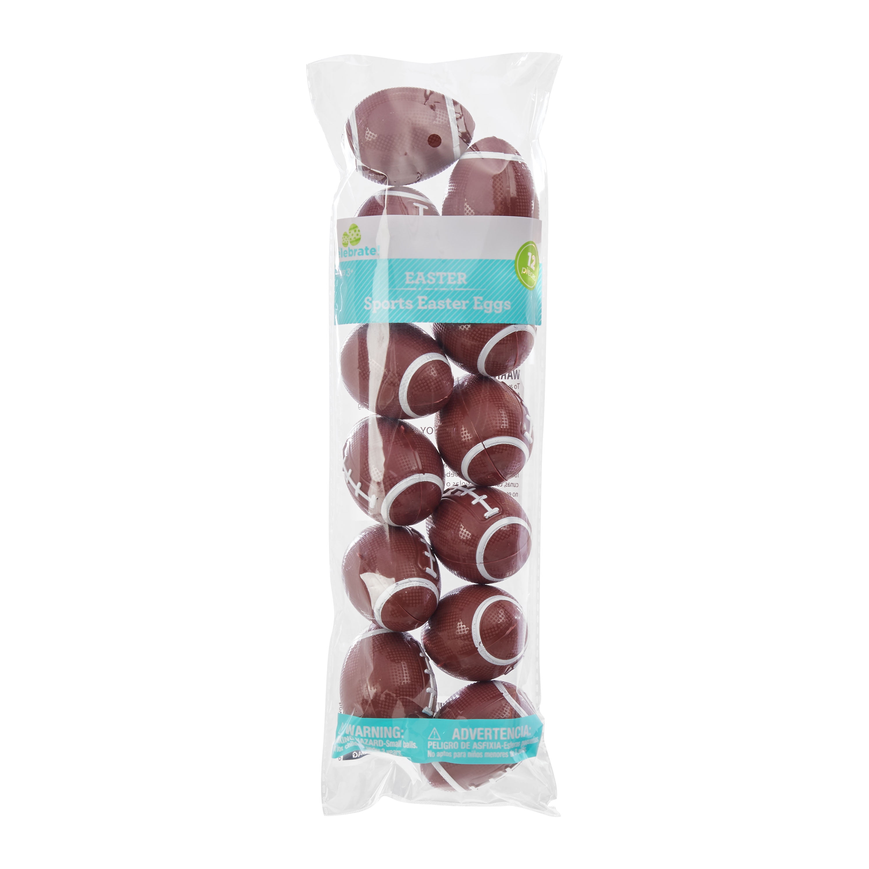 Way To Celebrate Easter Sports Eggs, Football, 12 Count