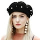 thumbnail image 1 of WORGEOUS Mujer Boina perla Otoño Invierno Cashmere Lujo Trabajo pesado Boina Starry Beaded Pearl Rivet Lana Boina Tamaño libre, 1 of 9
