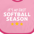 thumbnail image 4 of Inktastic It's My First Softball Season Boys or Girls Baby Bib, 4 of 4