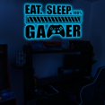 thumbnail image 1 of Calcomanía de pared de juego que brilla en la oscuridad, azul, pegatinas de pared para niños gamer, vinilo, decoración de pared de videojuegos, Gaming Co, 1 of 3