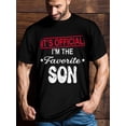 thumbnail image 1 of Certificación oficial: Camiseta "Soy el hijo favorito", camiseta con frases humorísticas y patrones divertidos para hombre, camiseta novedosa de manga corta, corte clásico, cuello redondo, fabricada e, 1 of 6
