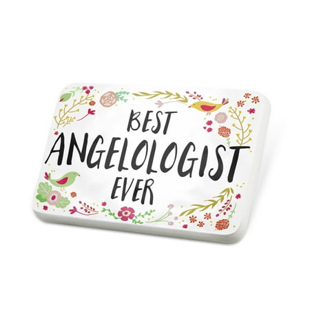 Porcelein Pin Happy Floral Border Angelologist Lapel Badge – NEONBLOND
