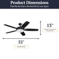 thumbnail image 3 of Prominence Home Clancy 52 Inch Indoor LED Ceiling Fan with Remote, Matte Black, 3 of 12