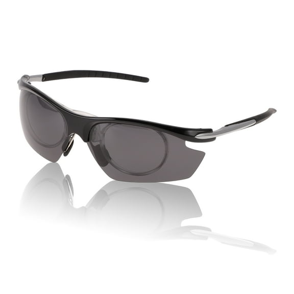 Unique Bargains 1 Pc Motorcycle Riding Goggles Anti-glare Tri-acetel Cellulose PC UV400 Cycling Sunglasses Deep Gray Lens Black Gray Frame