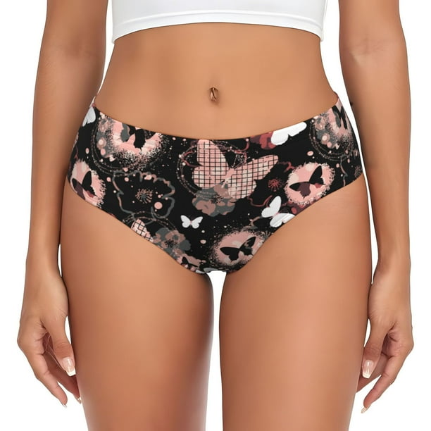 Fotbe Butterflies1 Calzones Estampados para Mujer – Ropa Interior de Algodón, Cómoda, Suave y Elástica-Large