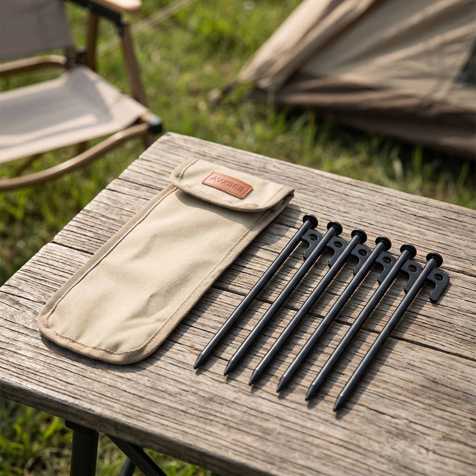 Outdoor Camping Tent Peg Storage Bag Envelope Style Stake Bag for Tent Pegs Stakes and Ground Screws for Camping and Hiking Trip 5x13Inch