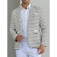 thumbnail image 5 of INSPIRE CHIC Striped Sport Coats for Men's Classic Fit Single Breasted Prom Formal Blazers, 5 of 6