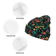 thumbnail image 3 of Yiaed Mexican Flower 1 Print Winter Beanie for Men Women, Fleece Lined Beanie Soft Warm Knit Hat Ski Stocking Cuffed Ca, 3 of 6