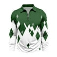 thumbnail image 4 of QHRMKOG Mens Sweatshirts Color Block Warm Half Zip Pullover Relaxed Fit Sport Stand Collar Sweatshirts Autumn Casual Long Sleeve Top Green L, 4 of 5