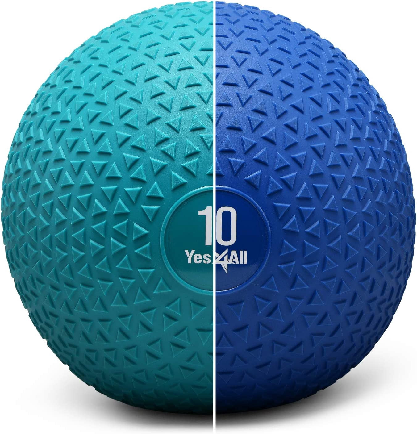 Yes4All Slam Ball, PVC Sand Filled Medicine Ball, 10-40lbs Weight Ball - Triangle Blue 40LBS