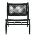thumbnail image 2 of SAFAVIEH Bandelier Leather Weave Nautical Accent Club Chair, Black, 2 of 12