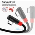 thumbnail image 4 of Right Angle USB C Cable, SUNGUY (3-Pack,1ft/3ft/6ft) 90 Degree USB Type C Max 5V/2.4A 12W Fast Charging Data Sync Cord, 4 of 5