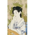 thumbnail image 2 of Goyo, Hashiguchi 15x24 White Modern Wood Framed Museum Art Print Titled - A Bust Portrait of a Young Woman, 2 of 4