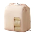 thumbnail image 2 of Breathable Cotton Quilt Storage Bag with Clear Window Large Bedding Organizer for Comforters Blankets Closet, 2 of 7