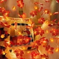 thumbnail image 5 of Gostoto 4.9-19.7FT 10-40LED Maple Leaves Garland Lights with Pumpkin, RealisticGarland Fairy Lights for Thanksgiving Halloween Decor Home Party, 5 of 6