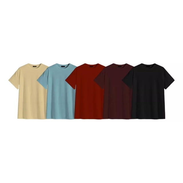 Playera Oversize Kit De 5 Pzs Comodas Colores Vivos